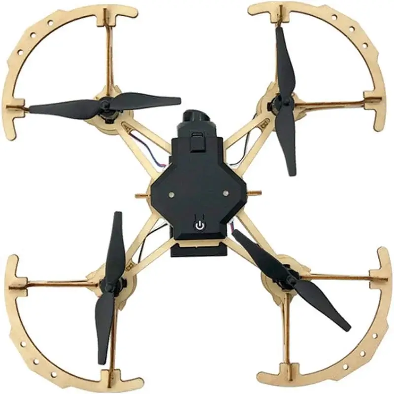 Mini-Drone-Quadcopter-Portable-Doré-Construction-En-Bois-1