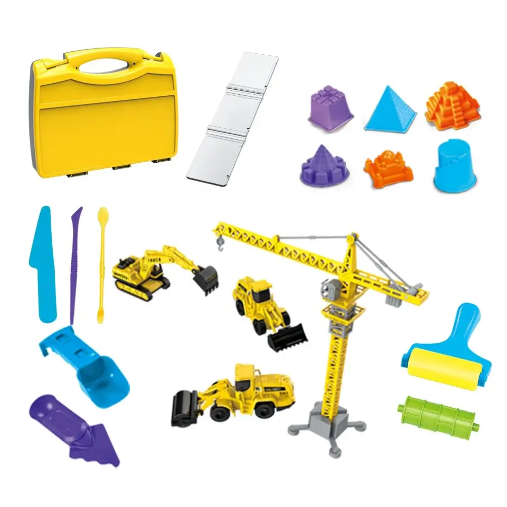 Jeu-De-Véhicules-De-Construction-Avec-Sable-Pour-Enfants-1