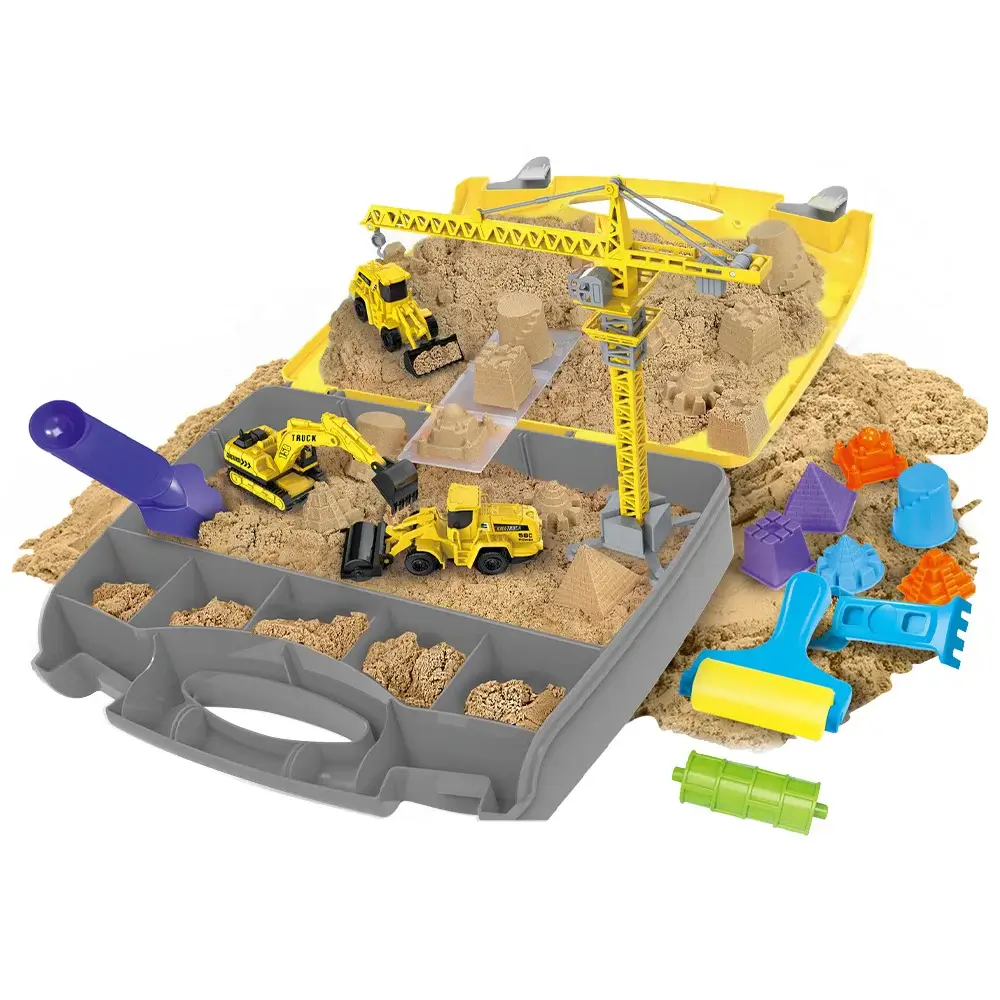 Jeu-De-Véhicules-De-Construction-Avec-Sable-Pour-Enfants-2